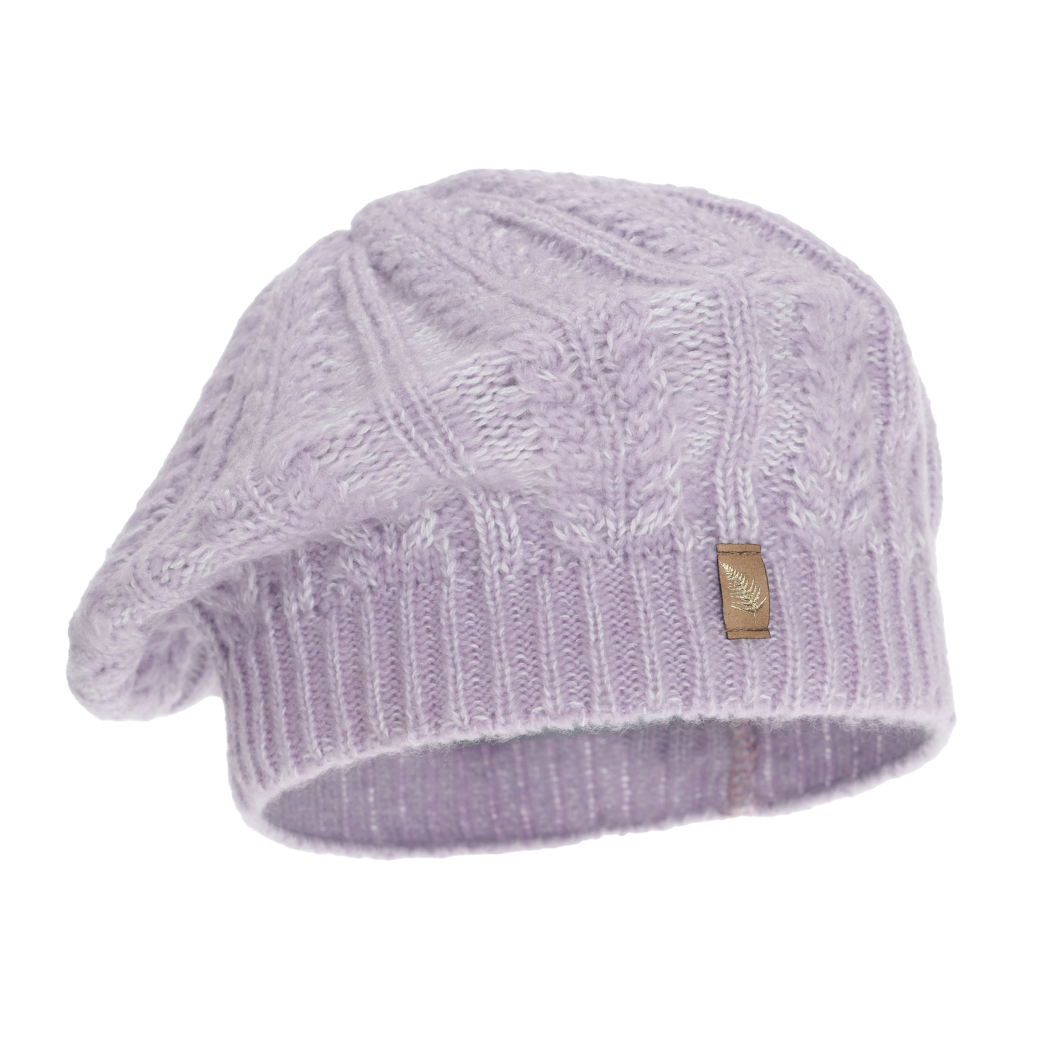Winterberet Damen, violett, mit Merinowolle, Senja