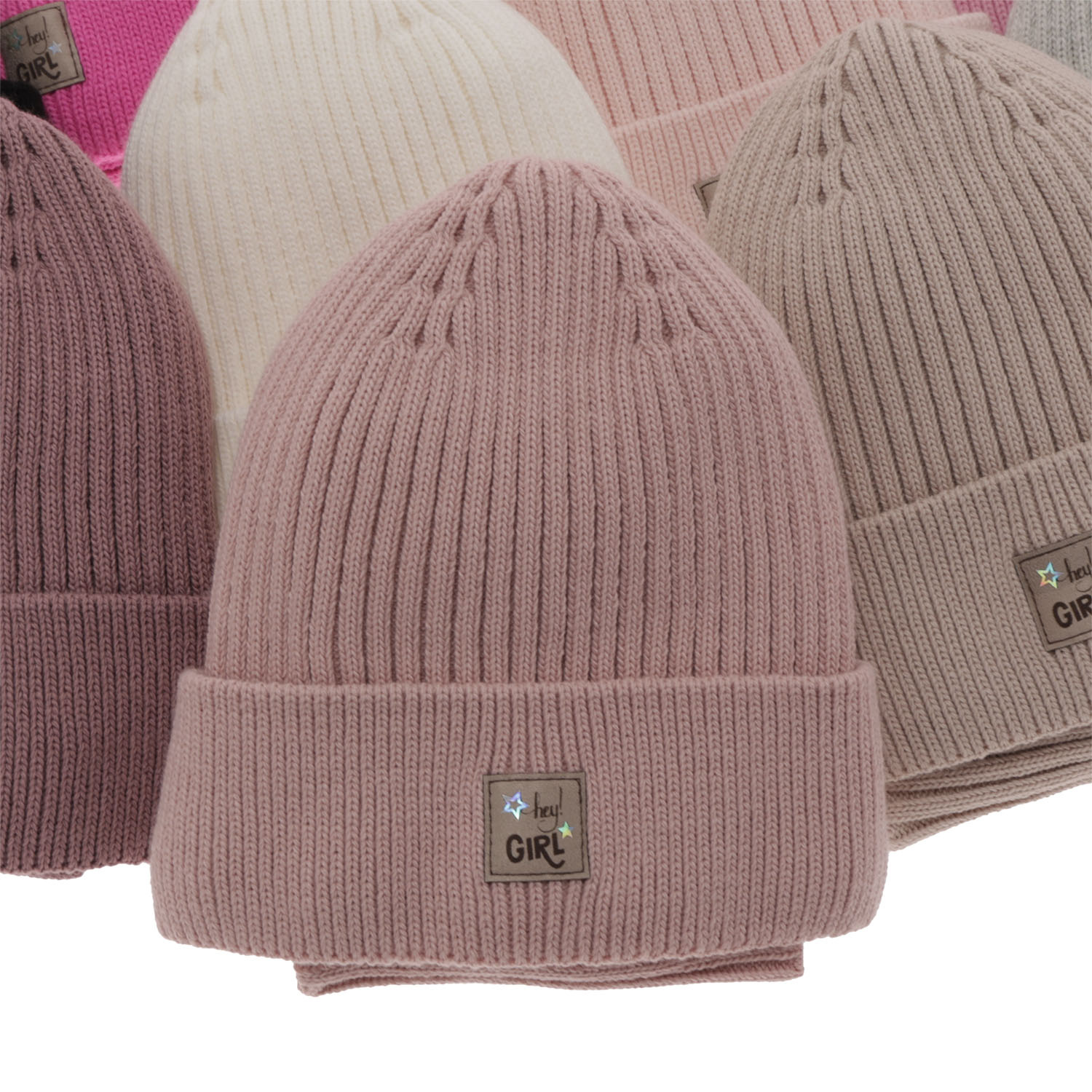 Winterset Mädchen: Mütze und Schlauchschal in Violett Georgina