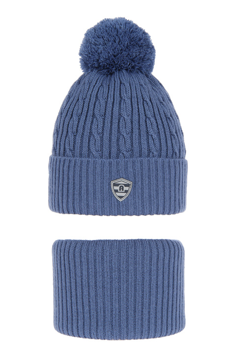 Winterset Jungen: Mütze und Schlauchschal Blau Roj