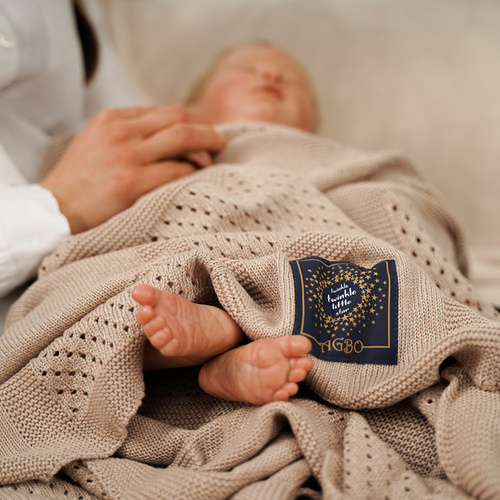 Baby und Kinder Decke aus 50% Bambus-Fasern, 50% Bamwolle Grau Domino