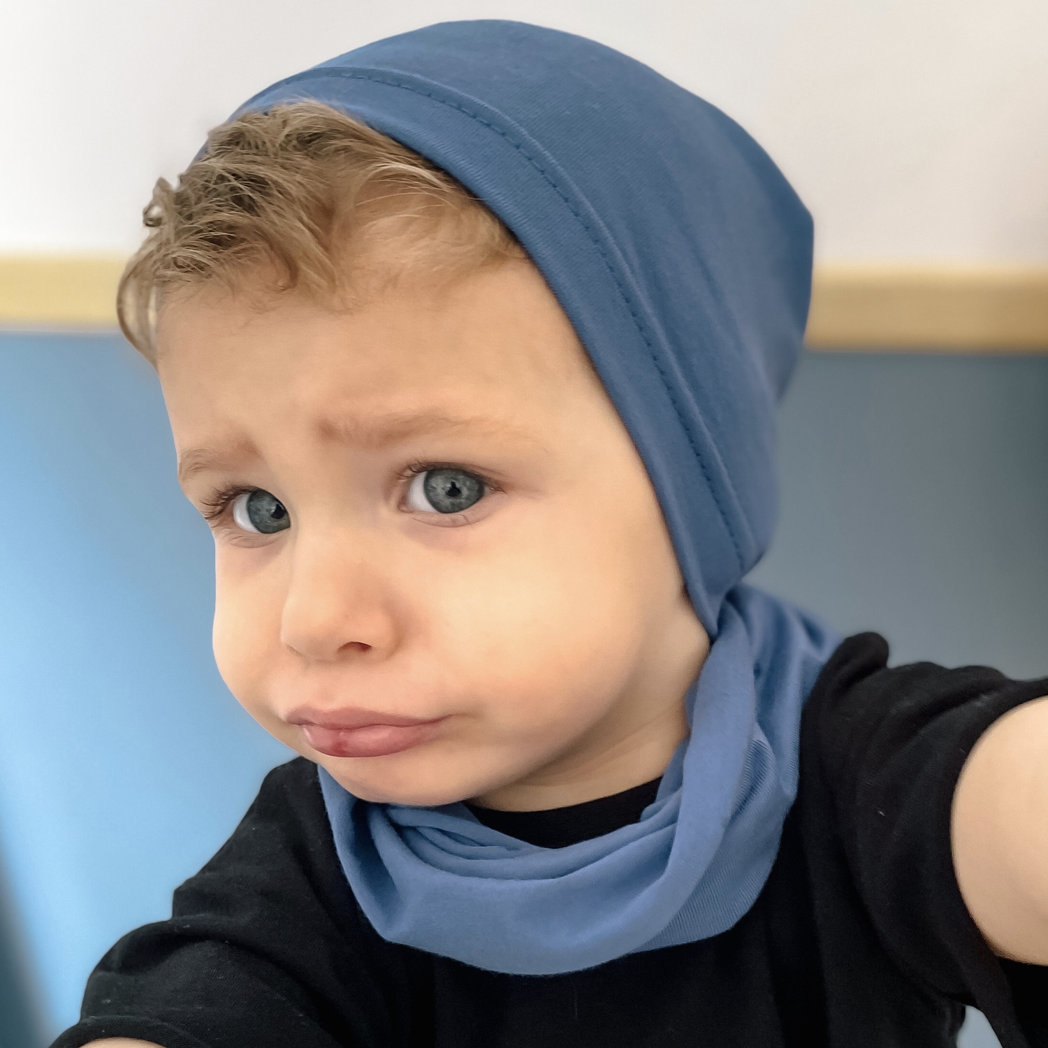 Herbst und Frühlingsset Jungen: Mütze und Schlauchschal Navy Blau Hazel