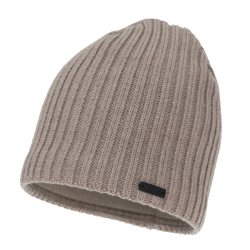 Wintermütze Damen, dunkelbeige, mit Merinowolle, Soletta