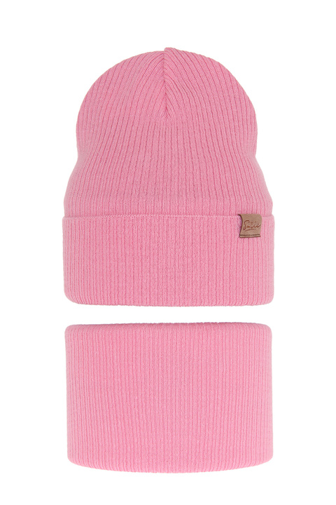 Herbst und Frühlingsset Mädchen: Mütze und Schlauchschal Rosa Alona