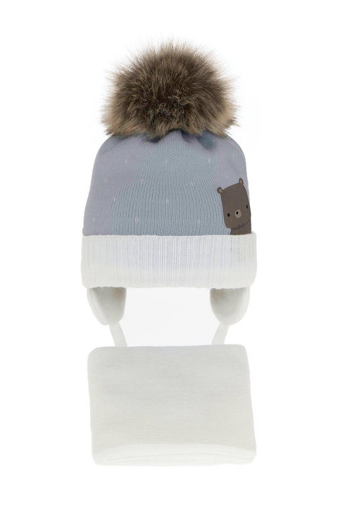 Winterset Jungen: Mütze und Schal Weiß Kori