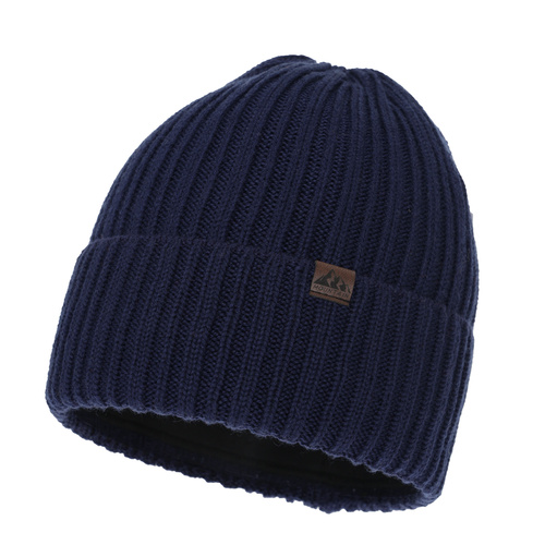 Wintermütze Herren, schwarz, mit Merinowolle, Huno