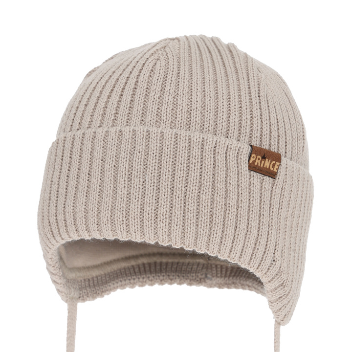 Wintermütze Jungen, mit Merinowolle, beige, Puser