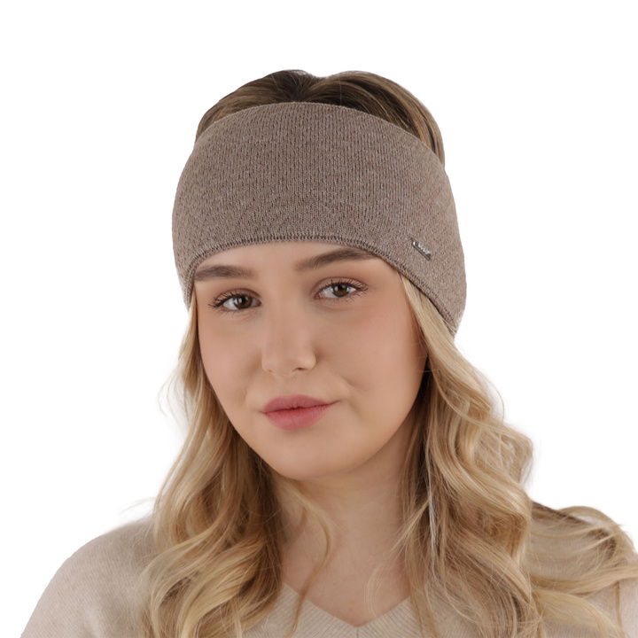 Stirnband Damen aus Merinowolle Schwarz Katrina