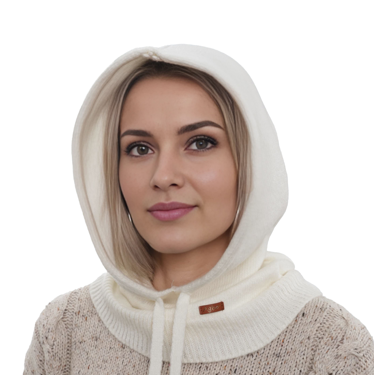Balaclava für Damen, cremeweiß, mit Merinowolle, Elizabeth