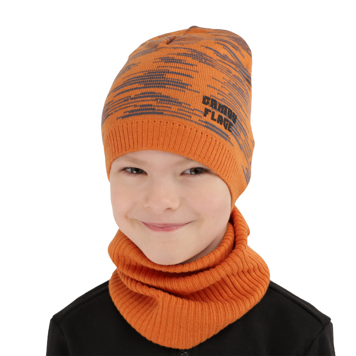Herbst und Frühlingsset Jungen: Mütze und Schlauchschal Blau Carter