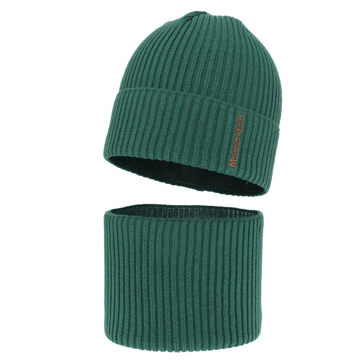 Jungen Mütze und Schal Herbst, Frühling Set,, mit Baumwolle, smaragd, Norwin