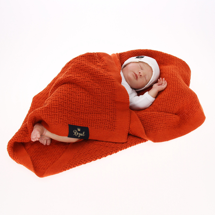 Baby und Kinder Decke aus 50% Bambus-Fasern, 50% Bamwolle Rot Pony