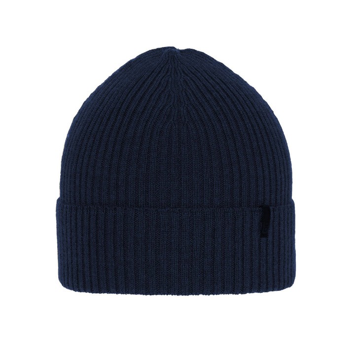 Wintermütze Herren 100% extrafeine Merinowolle Navy Blau Thorin