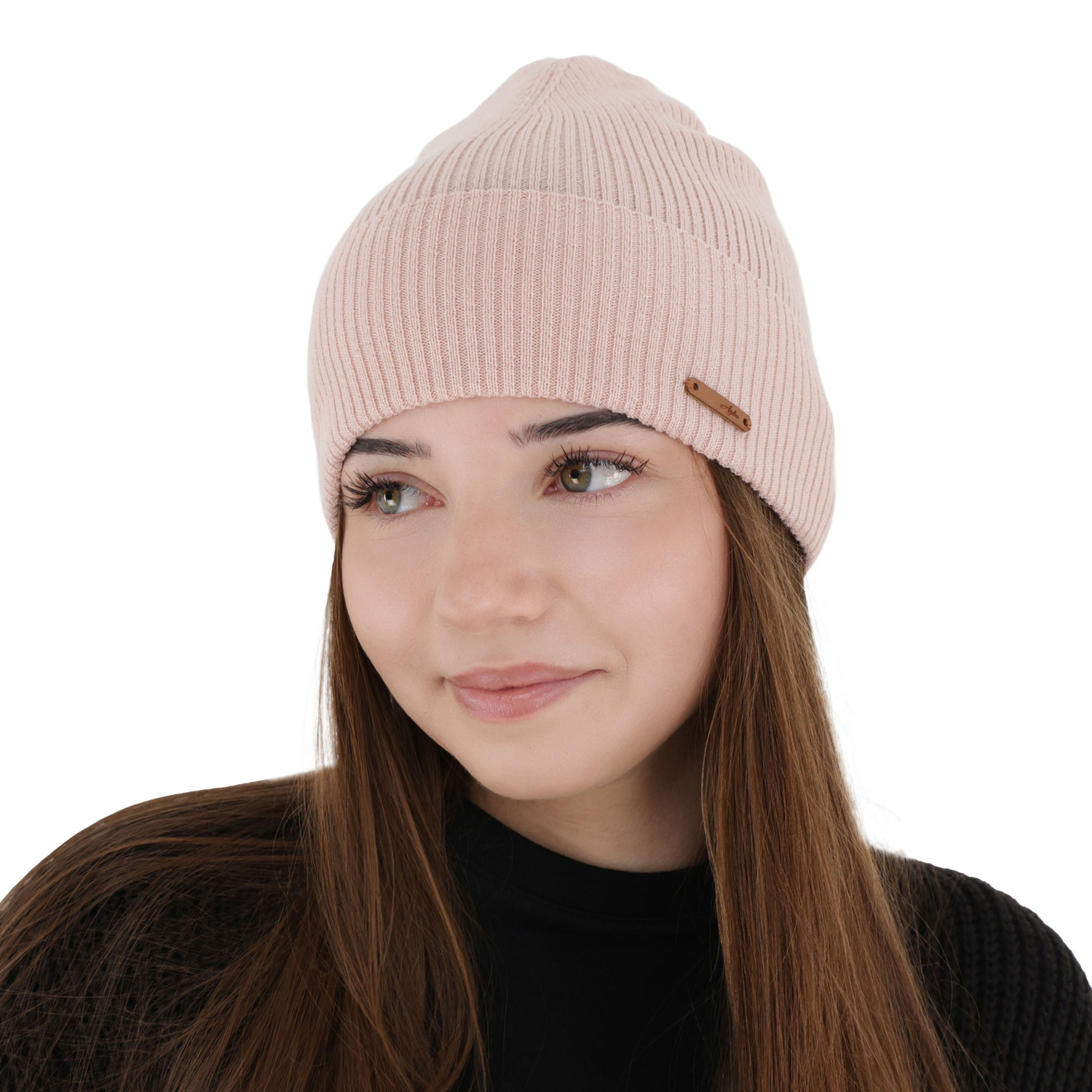 Herbst und Frühlingsmütze Damen, rosa, 100% Merinowolle, Flerra