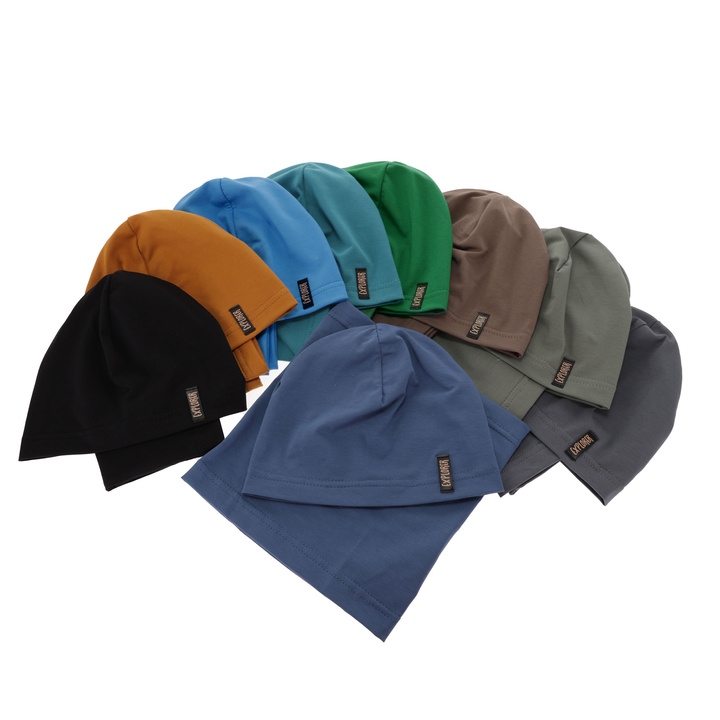 Herbst und Frühlingsset Jungen: Mütze und Schlauchschal Blau Hobart