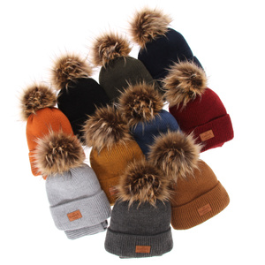 Winterset Jungen: Mütze und Schlauchschal mit Bommel Orange Opal