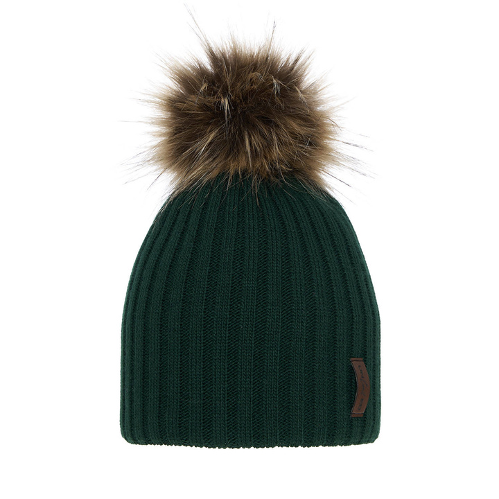 Wintermütze Jungen mit Bommel Grün Amur