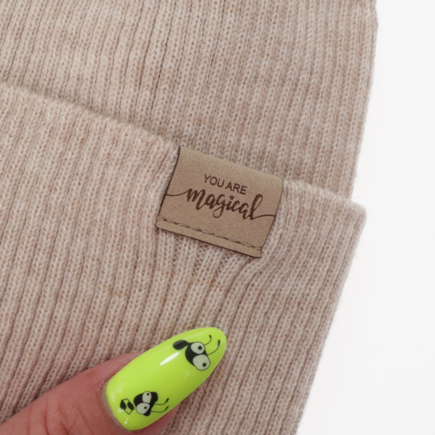 Herbst und Frühlingsset Mädchen: Mütze und Schlauchschal, cremeweiß, 100% Merinowolle, Magenta