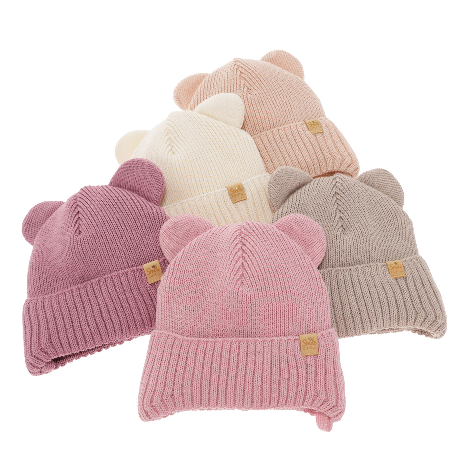 Wintermütze für Mädchen mit Merinowolle Beige Shira