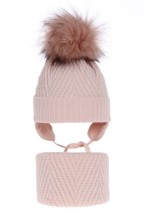Winterset Mädchen: Mütze und Schlauchschal Rosa Ariana