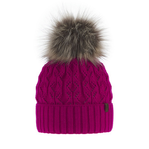 Wintermütze Damen mit Bommel Rosa Katty