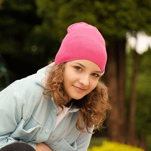 Herbst und Frühlingsset Mädchen: Mütze und Schlauchschal, mit Baumwolle, Orange Farinka
