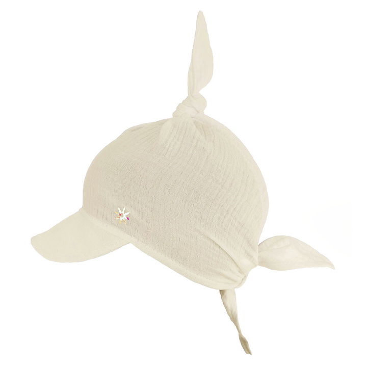 Sommer Musselin-Sonnenkappe für Mädchen Beige Sunny