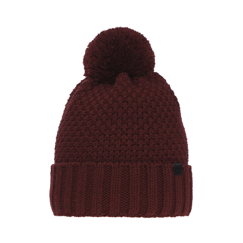 Wintermütze Jungen mit Bommel Burgunder Polins 