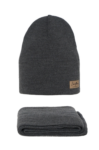 Herbst und Frühlingsset Damen: Mütze und Schal Grau Zula