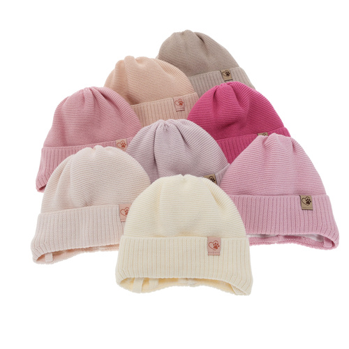 Wintermütze für Mädchen mit Merinowolle Cremefarben Dari