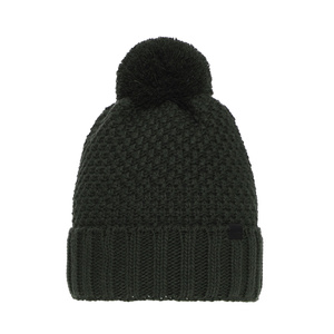 Wintermütze Jungen mit Bommel Khaki Polins 