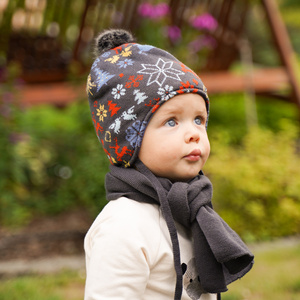 Winterset Jungen: Mütze und Schal Grau Remek