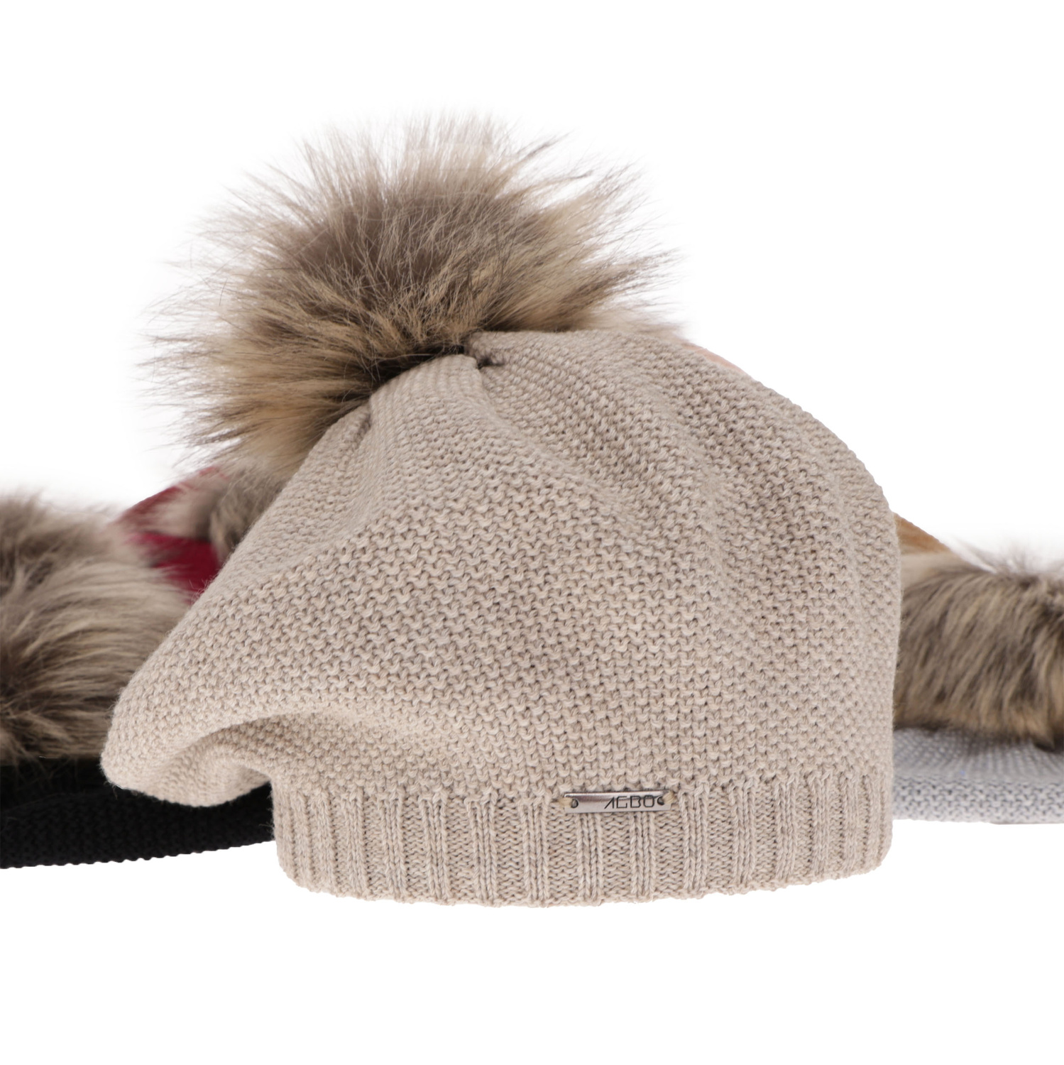 Baskenmütze Winter Damen aus Merinowolle in Beige Bonnie