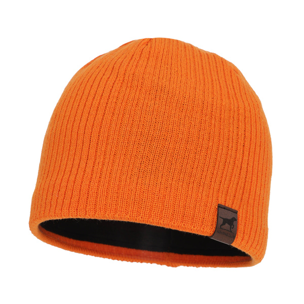 Wintermütze Herren aus Merinowolle in Orange Bird