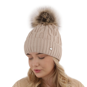 Wintermütze Damen mit Bommel Schwarz Laona