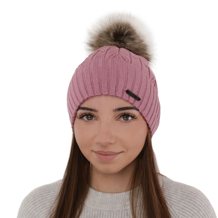 Wintermütze Damen aus Merinowolle in Violett Talaria