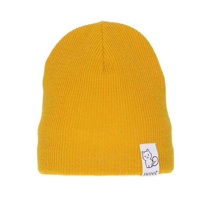 Herbst und Wintermütze für Mädchen Baumwollfutter Gelb Marcja