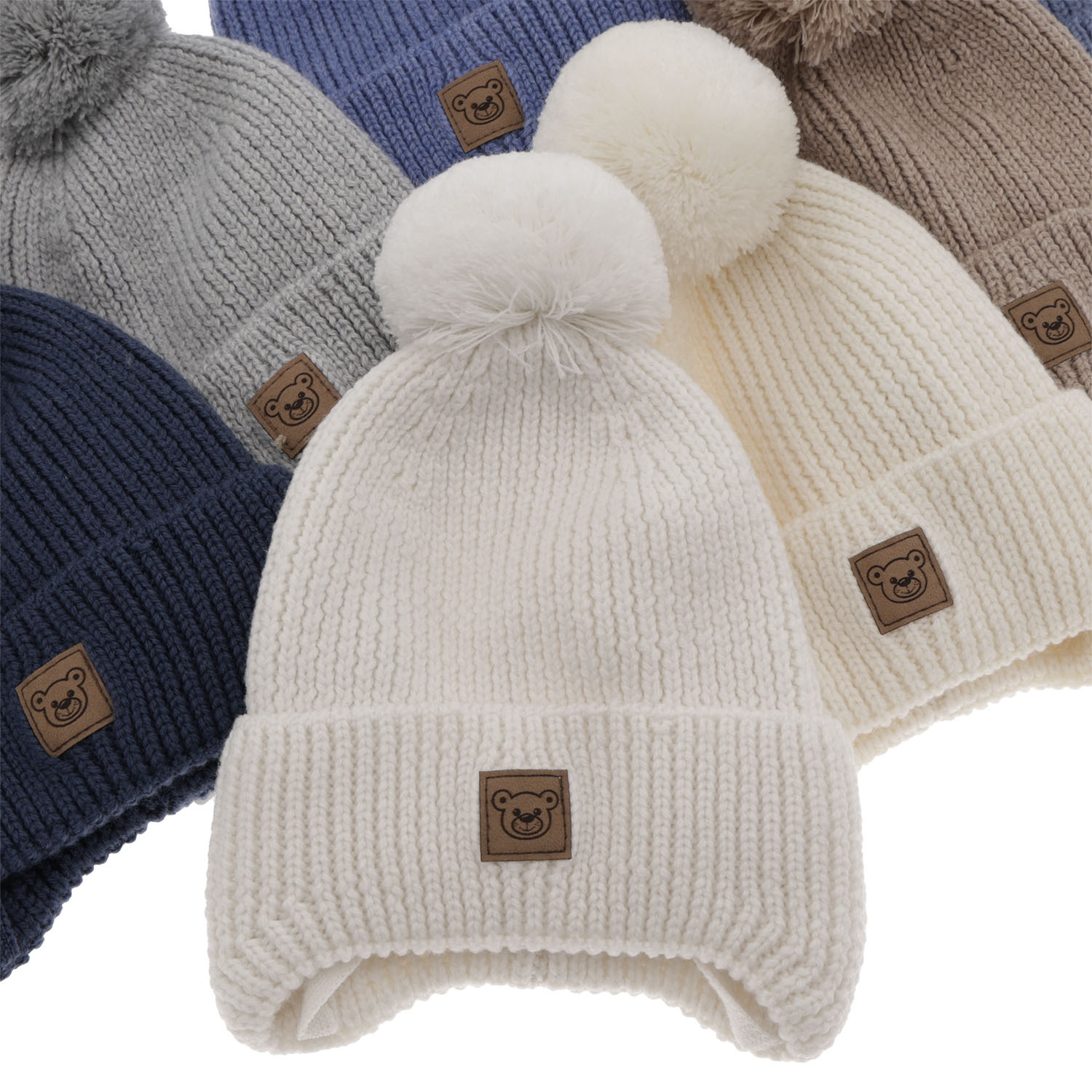 Wintermütze Jungen 100% extrafeine Merinowolle, gefüttert mit Wollfleece Beige Tofik