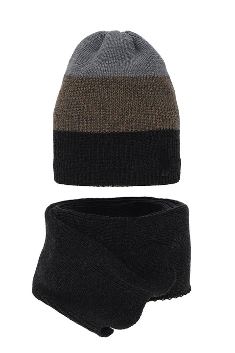 Winterset Jungen: Mütze und Schal Grau Sonik