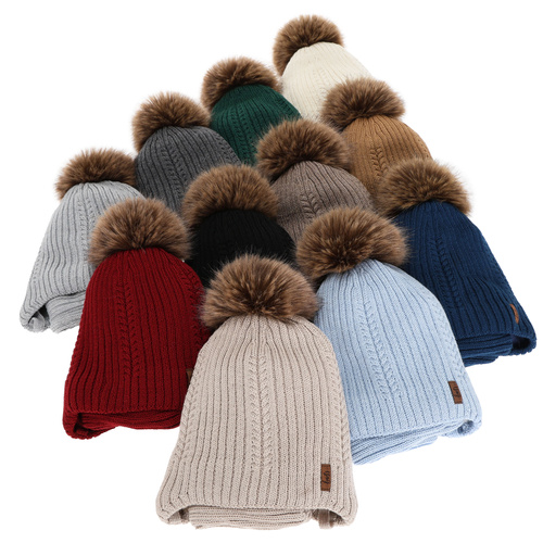 Mütze und Halswärmer für Jungen, Winter-Set, Grau, mit Merinowolle, zum Binden Zongo