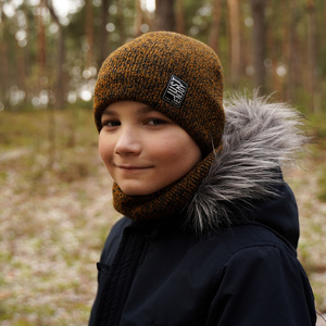Winterset Jungen: Mütze und Schlauchschal Blau Korado