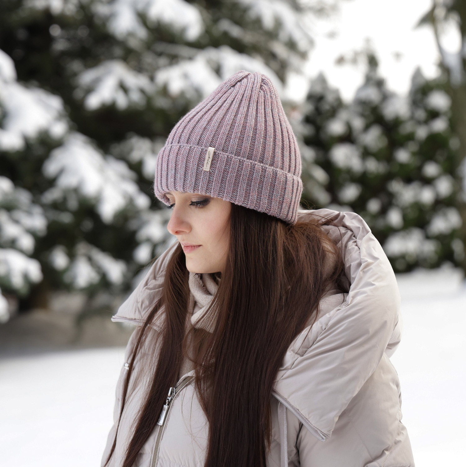 Wintermütze Damen aus Merinowolle in Rosa Missi