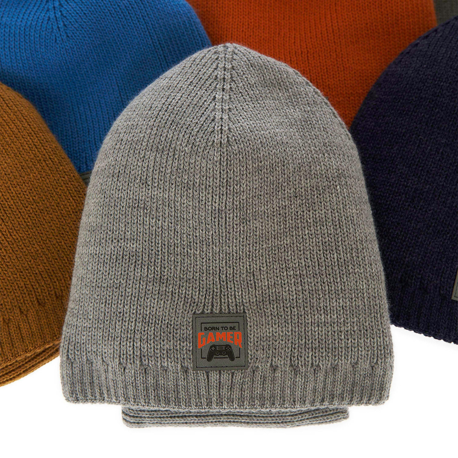 Winterset Jungen: Mütze und Schlauchschal Grau Gami