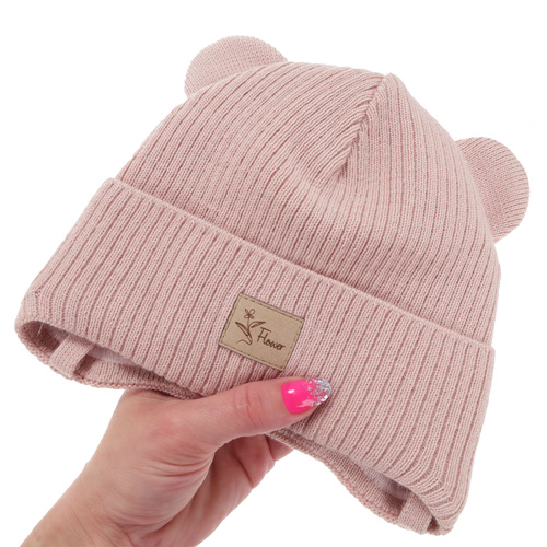 Herbst und Frühlingsmütze für Mädchen, rosa, wiązana, Djona