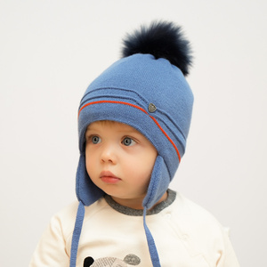 Winterset Jungen: Mütze und Schlauchschal mit Bommel Schwarz Burgund