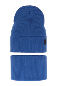 Herbst und Frühlingsset Jungen: Mütze und Schlauchschal Blau Dragon