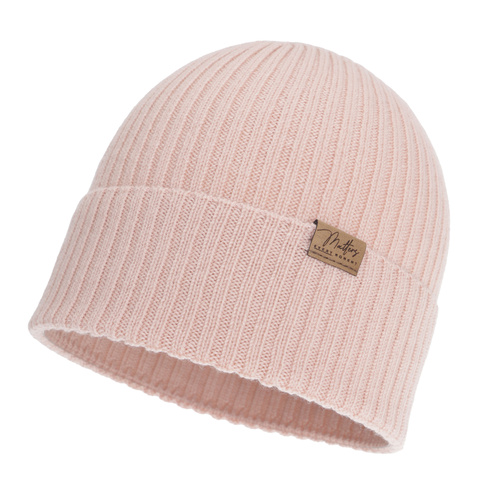 Herbst und Frühlingsmütze Damen, rosa, 100% Merinowolle, nahtlos, Fabrizia