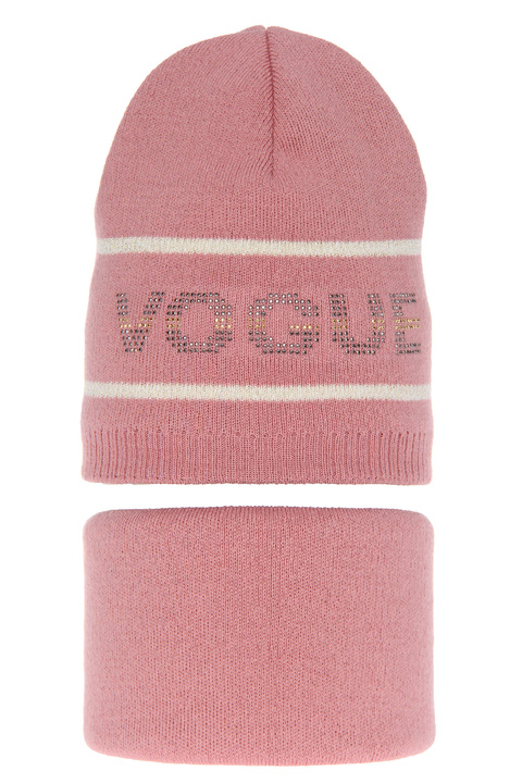 Herbst und Wintermütze Mädchen: Mütze und Schlauchschal Rosa Paula