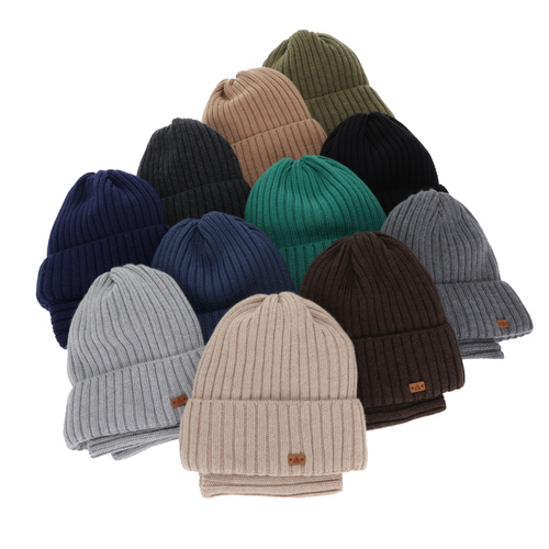 Winterset Jungen: Mütze und Schlauchschal, braun, 100% Merinowolle, Umberto