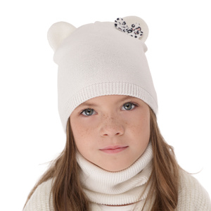 Herbst und Frühlingsset Mädchen: Mütze und Schlauchschal Violett Nicolette