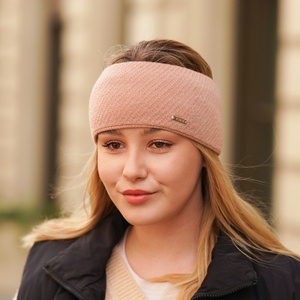 Stirnband Damen aus Merinowolle in Rosa Katrina